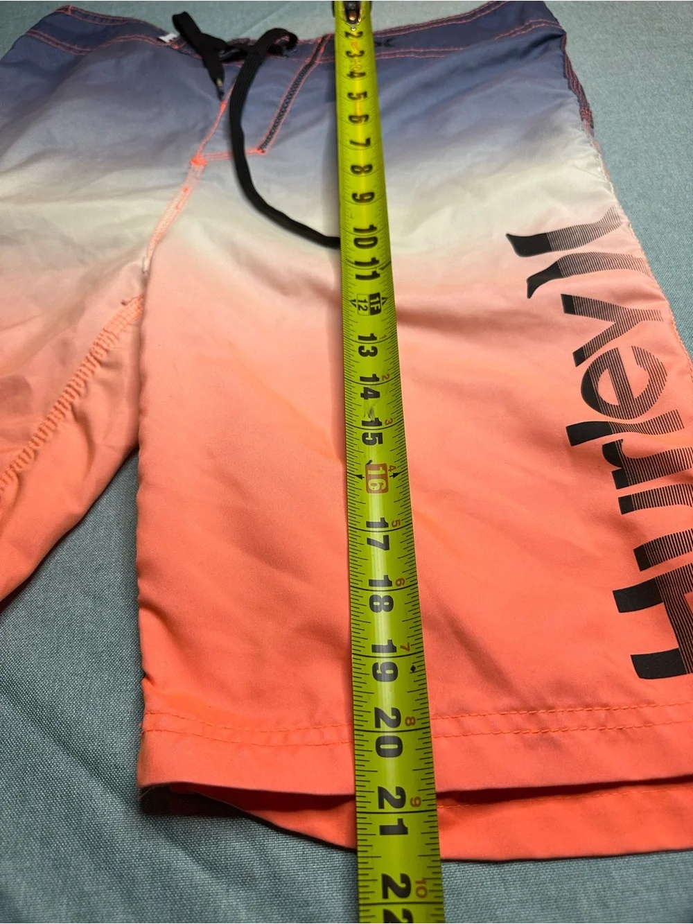 Hurley Vintage Men's Coral to Blue Ombre Swim Board Shorts